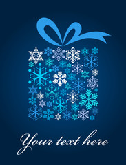 Wall Mural - Snowflake gift box