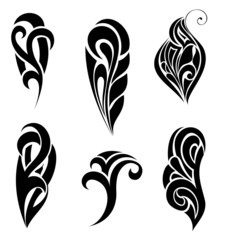 Wall Mural - Set of tattoo design elements. Vector