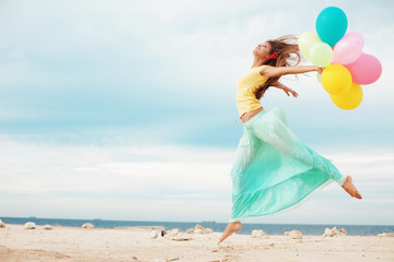 Girl with balloons