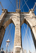 Brooklyn Bridge Wide Angle Blue Sky