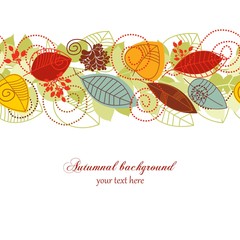 Fototapete - Autumnal seamless background