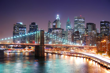 Fototapete - New York City Manhattan and Brooklyn Bridge