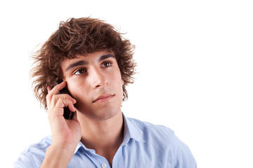 young man on the phone