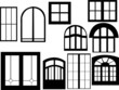window collection silhouette vector