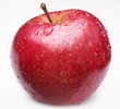 © volff - Cleaned red apple with water drops on it.