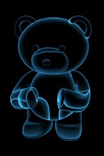 Teddy Bear 3D Rendered Blue Transparent