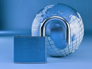 Poster - Earth with padlock