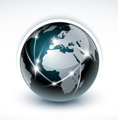 Wall Mural - planète terre globe réseau internet