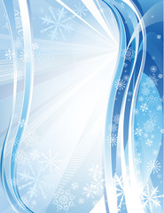 Poster - vector Blue shiny christmas background