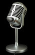© Pavel Losevsky - plastic studio microphone metallic color on pedestal