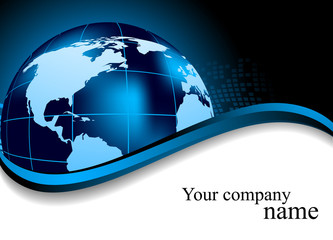 Poster - Abstract blue background with globe. Vector illustration