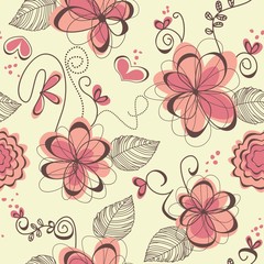 Poster - Cute floral background
