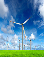 Wind turbines landscape