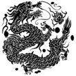 vector illustration iconic dragons (black)