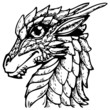 tattoo dragon illustration (black)