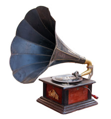 Vintage gramophone. Clipping path included.