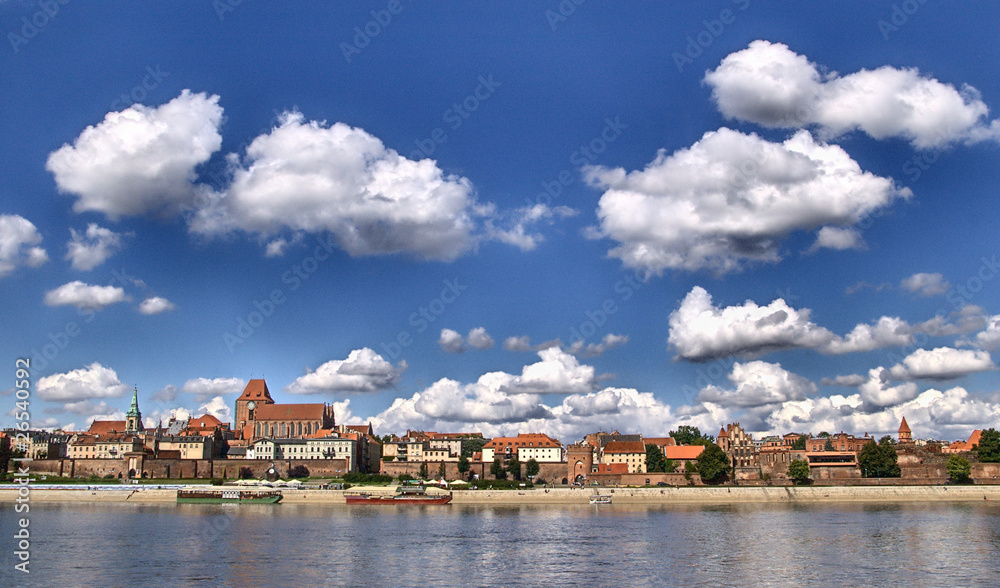 Obraz na płótnie Panorama of Toruń (Poland) w salonie