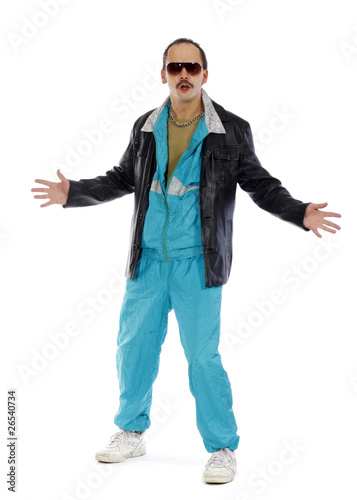 Valokuva Pimp, wearing a retro tracksuit and leather