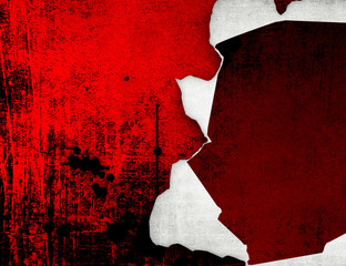 Wall Mural - grunge red paper with hole