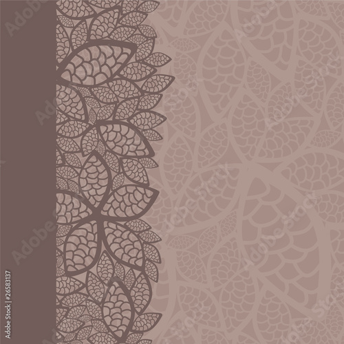 Fototapeta na wymiar leaf pattern border and background