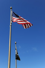 USA Flag And POW/MIA Flags