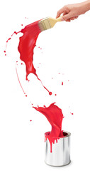 Wall Mural - splashing red paint