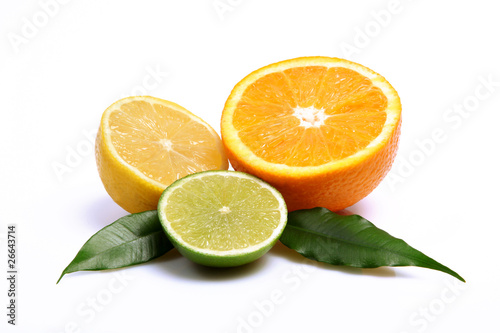 Fototapeta na wymiar Orange - Zitrone - Limette