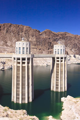 Wall Mural - Hoover Dam and Water Intake Towers