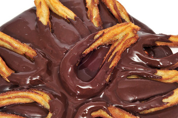 Poster - churros con chocolate, a typical Spanish sweet snack