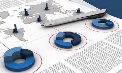 3D Weltdiagramm Detail