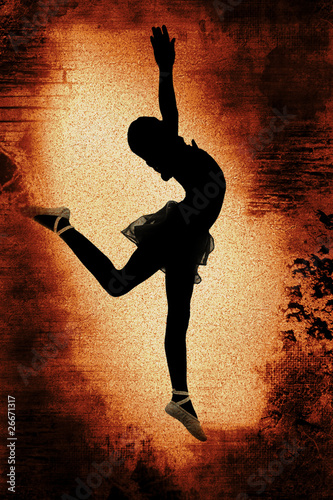 Naklejka dekoracyjna Dancer over Grunge Background