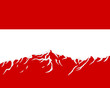 Gebirge mit Fahne von Österreich