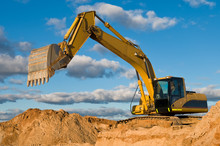 Track-type Loader Excavator At Sand Quarry