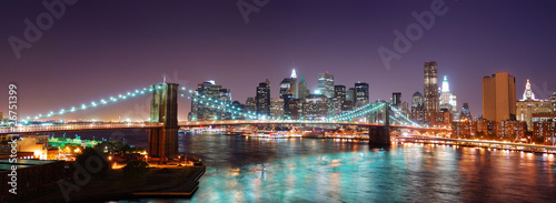 Naklejka na szafę New York City Manhattan skyline Brooklyn Bridge panorama