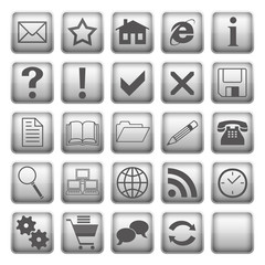 grey web icons and buttons