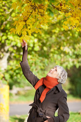 Wall Mural - seniorin im herbst