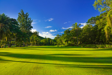 Wall Mural - Golf field at Seychelles