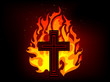 Cross in fire