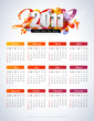 colorful calendar for 2011 - starts sunday