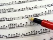 Sheet music with fountain pen