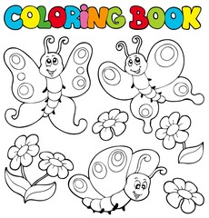 Poster - Coloring book with butterflies 1