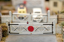 Miniature Model Train Set Railroad Crossing