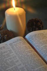 Christmas Festive Church Christian Bible Reading By Candlelight