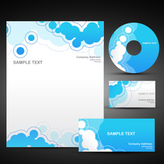 Wall Mural - vector set of business template in blue color