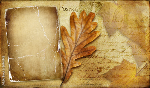 vintage autumn framed background