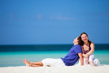 Canvas Print - Couple on tropical beach