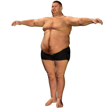 ein stehender dicker mann