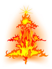 Sticker - Burning christmas tree