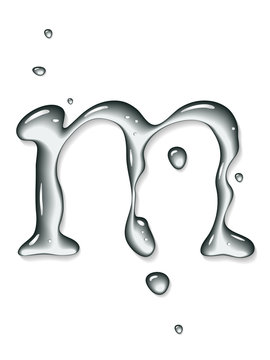 Water letter m