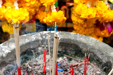 Wall Mural - joss stick pot for worship